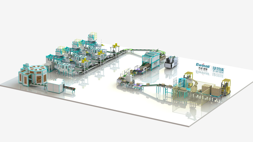 CCPIT EMS Bagging Automated Packaging Lines Equipment With Forklift Truck System