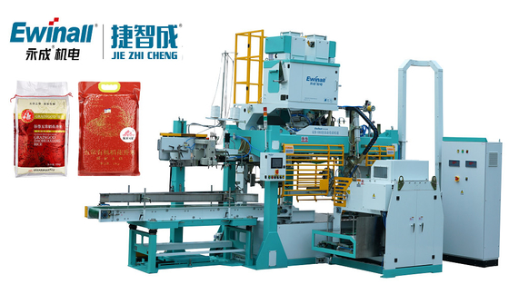 0.7MPa Rice Fully Automatic Bag Filling Machine 9kw 15 Bags / Min